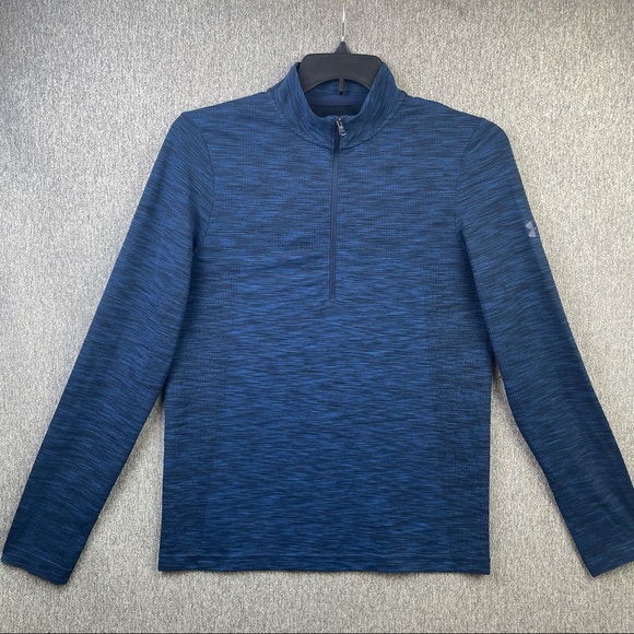 Under Armour Vanish Heatgear 1/4 Zip Blue Black Pullover Shirt Men’s Size M - Picture 1 of 7